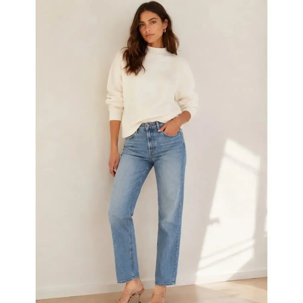 J.Crew Heritage Terry Rollneck Sweatshirt 100% Cotton Top Ivory CC944 Size S NWT